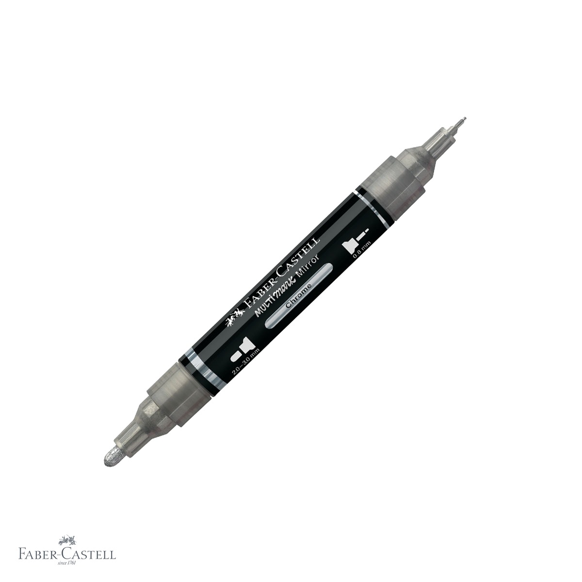 Markere - Marker acrilic Faber-Castell Multimark, culoare 551 efect oglinda, varf dublu pentru arta si decoratiuni