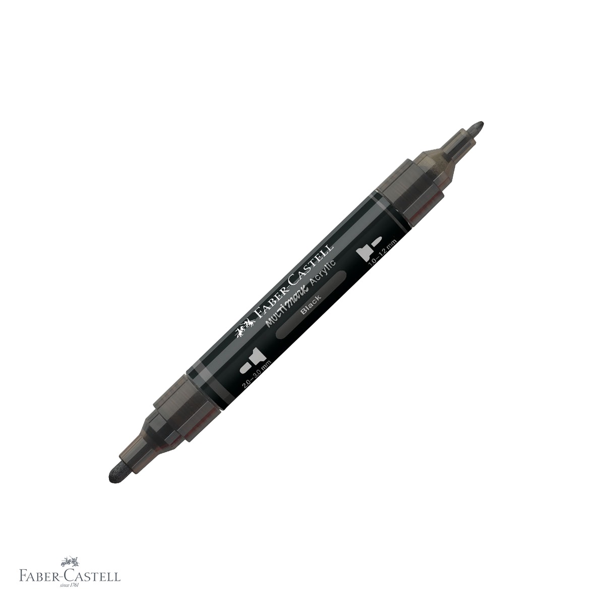 Markere - Marker acrilic Faber-Castell Multimark, varf dublu, culoare neagra, pentru suprafete multiple