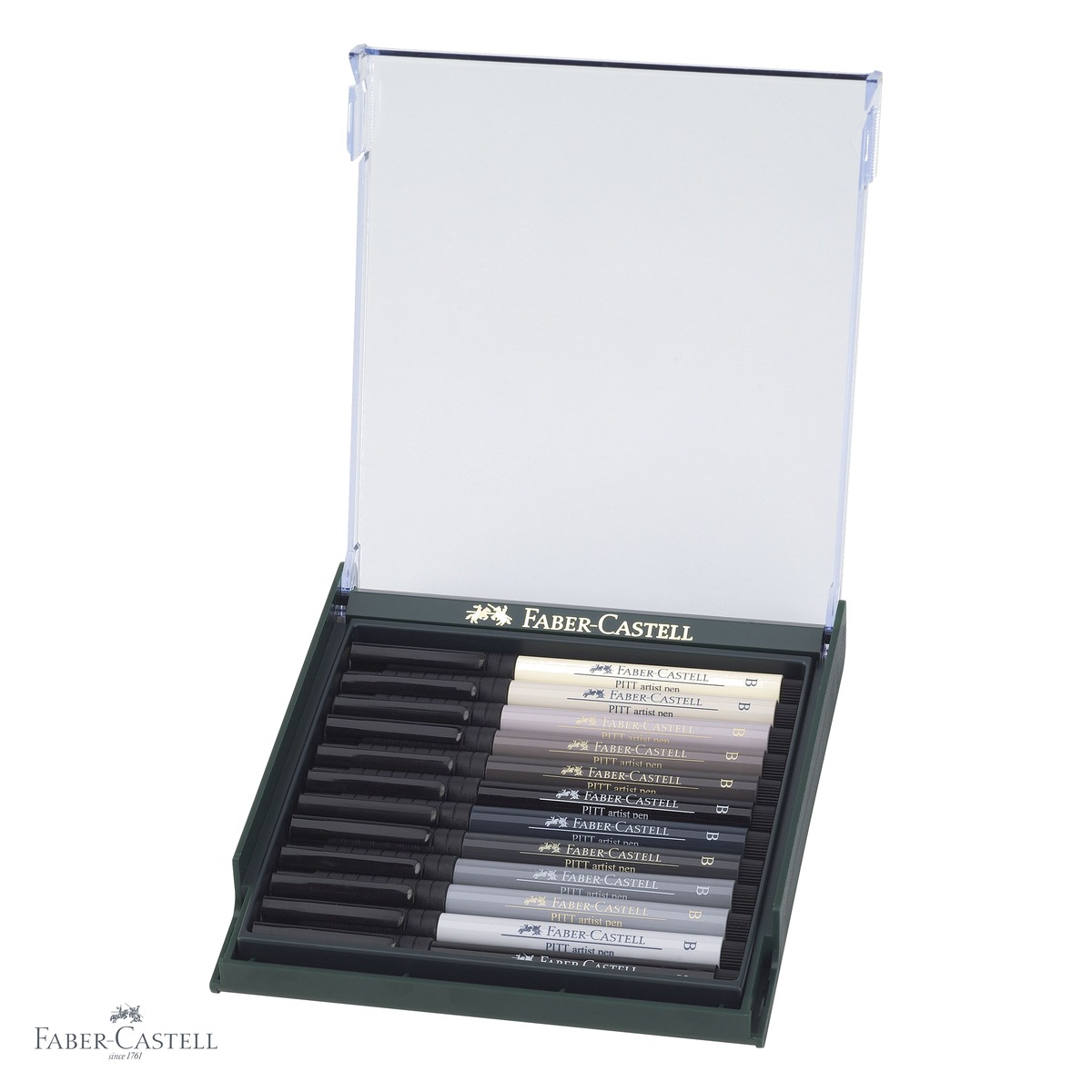 Set 12 markere Faber-Castell Pitt Artist Pen Brush, nuante de gri, pentru schite si ilustratie [3]