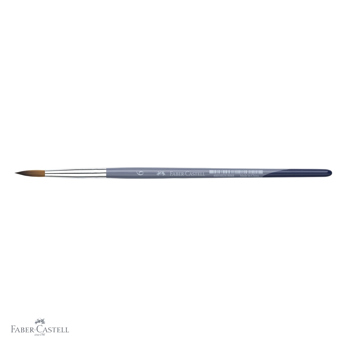 Pensula nr. 6 varf rotund Faber-Castell Creative Studio, par sintetic moale, pentru acuarela si culori solubile in apa [3]