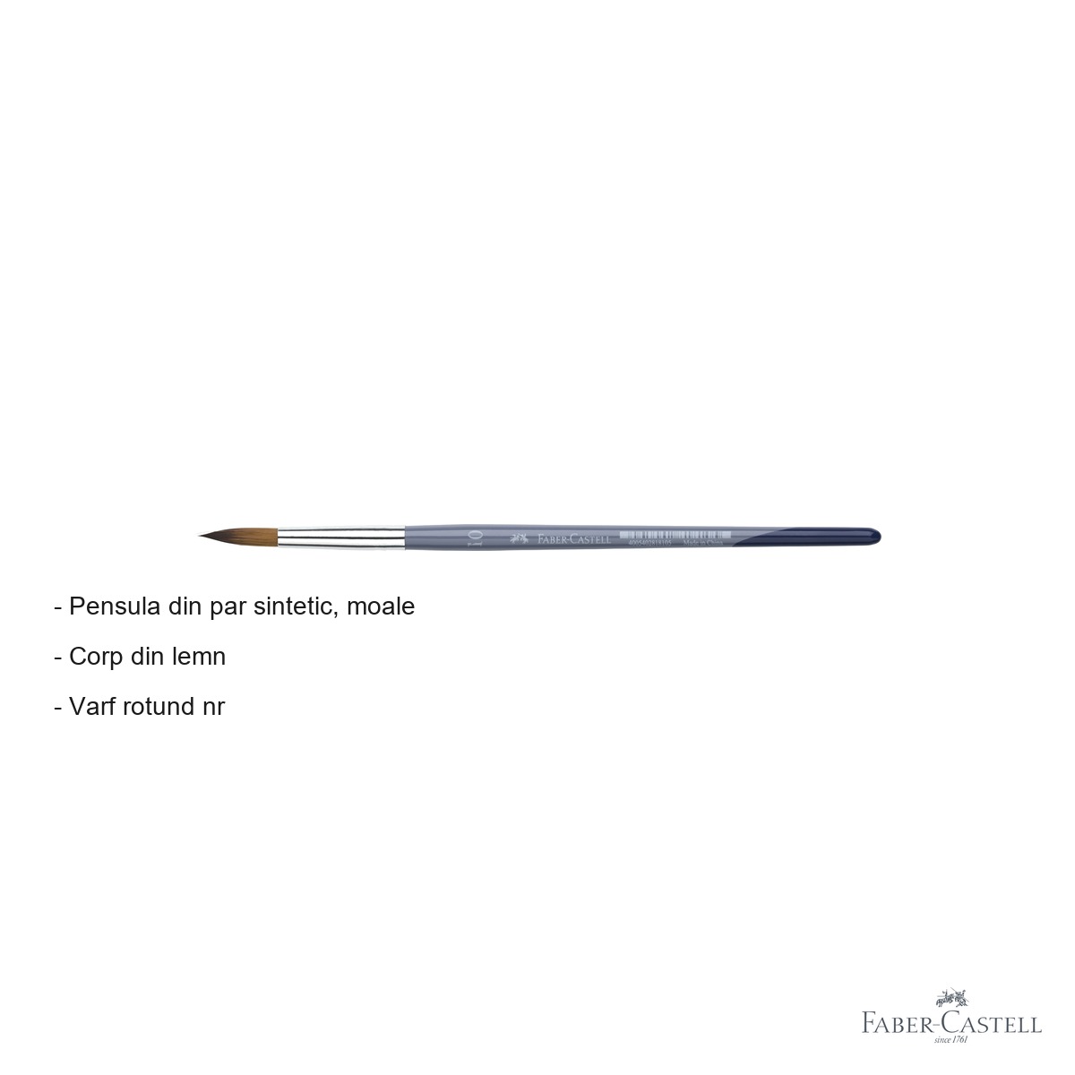 Pensula Faber-Castell Creative Studio, varf rotund nr. 10, par sintetic moale, pentru desen si pictura [1]