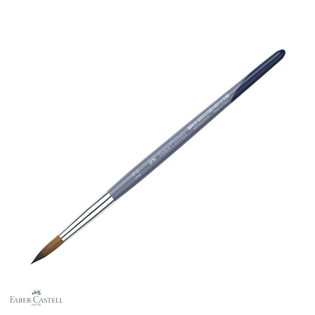 Pensule - Pensula nr. 12 varf rotund Faber-Castell Creative Studio, par sintetic moale, pentru acuarela si culori solubile in apa