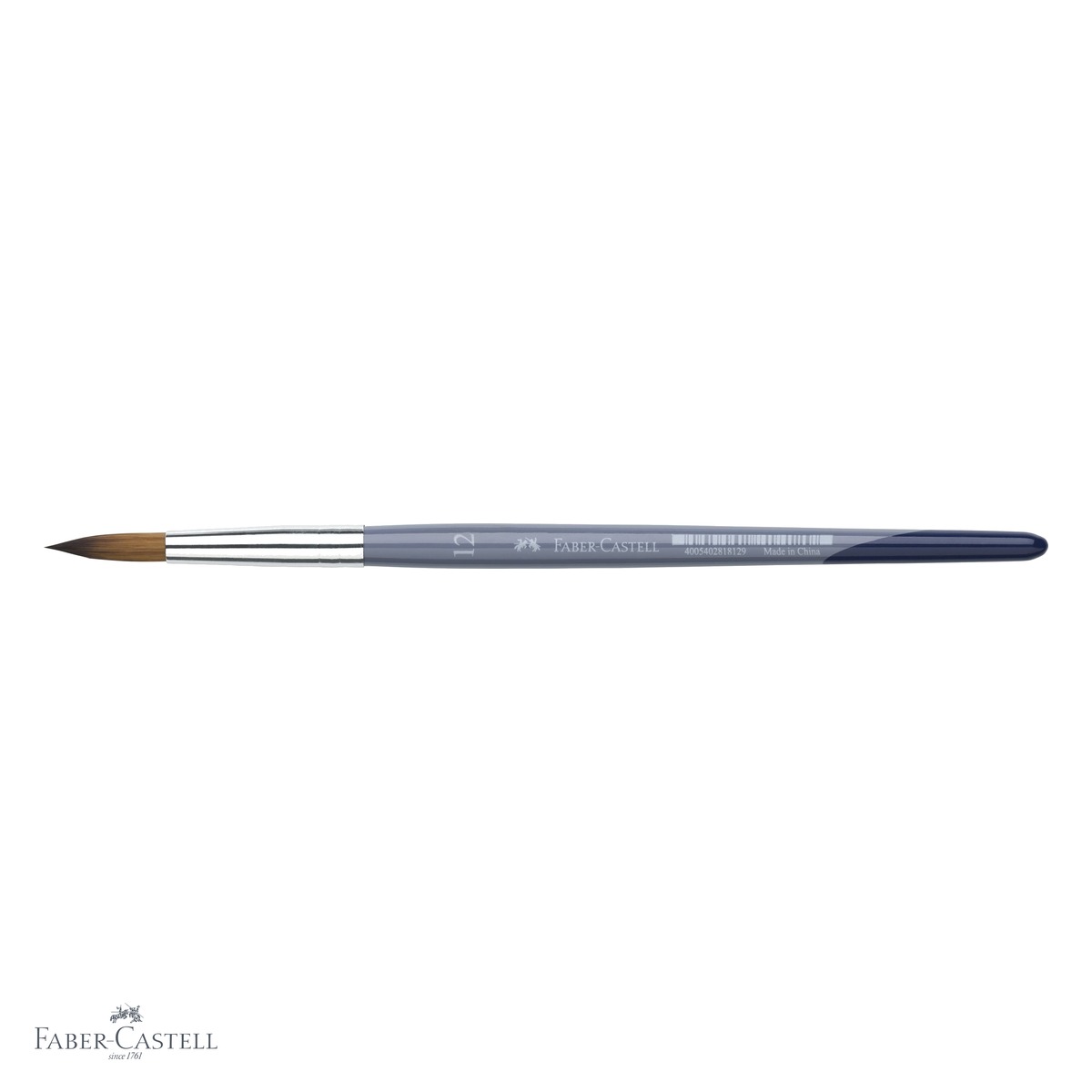 Pensula nr. 12 varf rotund Faber-Castell Creative Studio, par sintetic moale, pentru acuarela si culori solubile in apa [3]