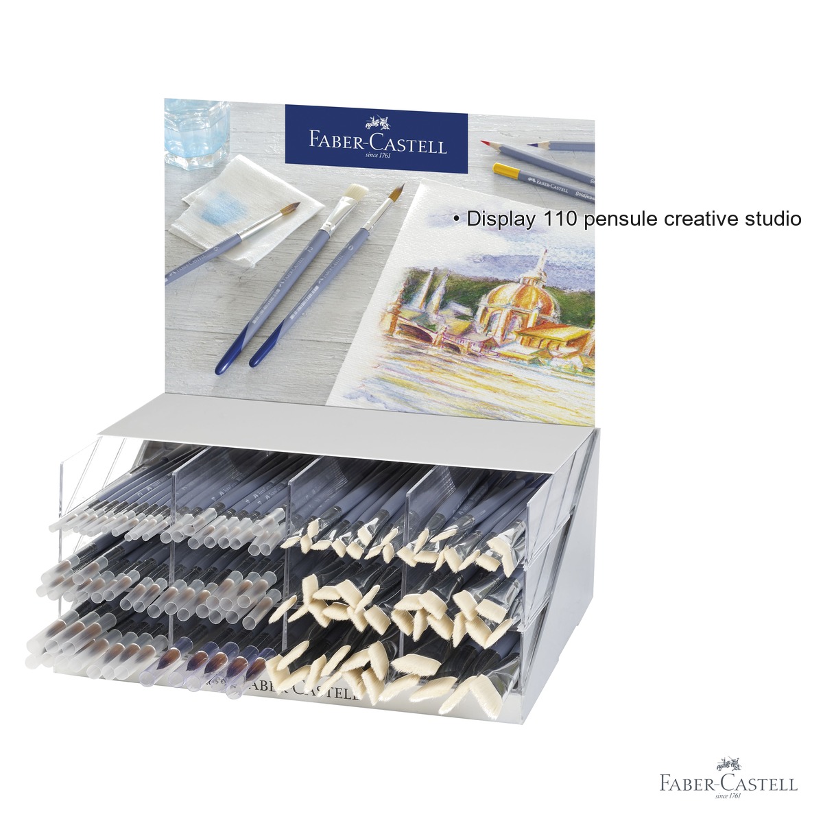 Display 110 pensule Creative Studio Faber-Castell, set profesional pentru desen si pictura [2]