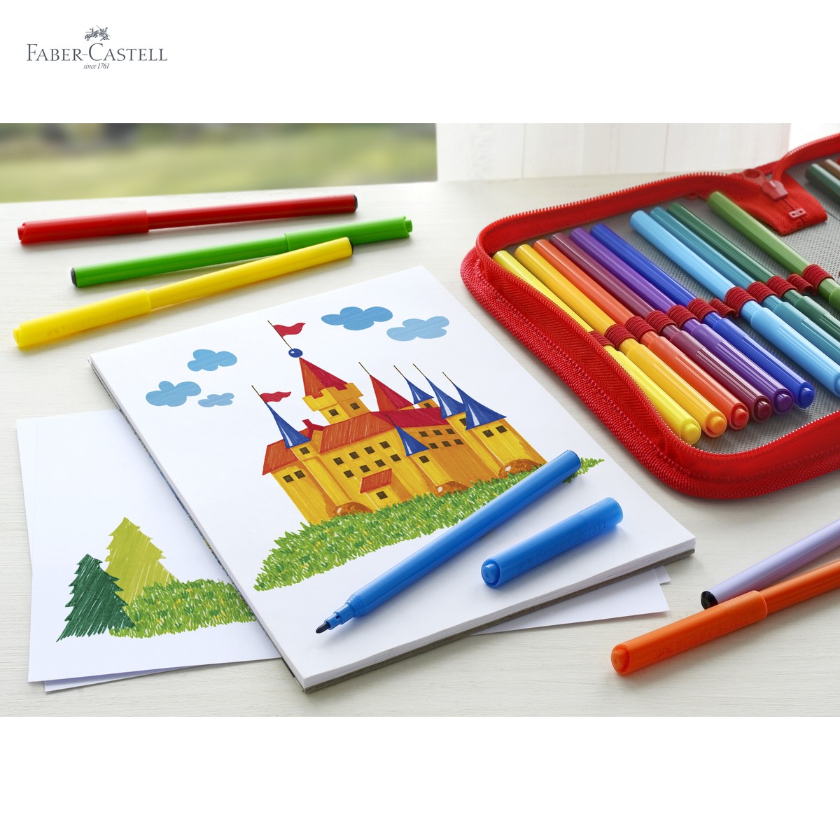 Set 24 carioci Faber-Castell, superlavabile, cerneala pe baza de apa, pentru copii [4]