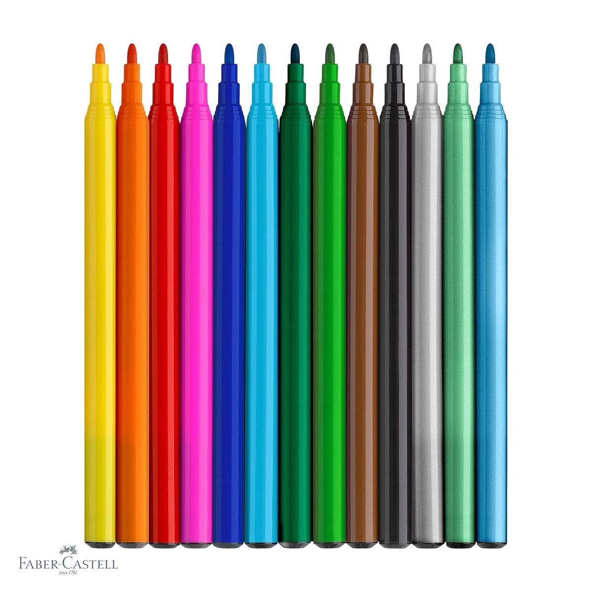 Set 13 carioci Faber-Castell editie dinozauri, 10 culori clasice si 3 metalizate, pentru copii [3]