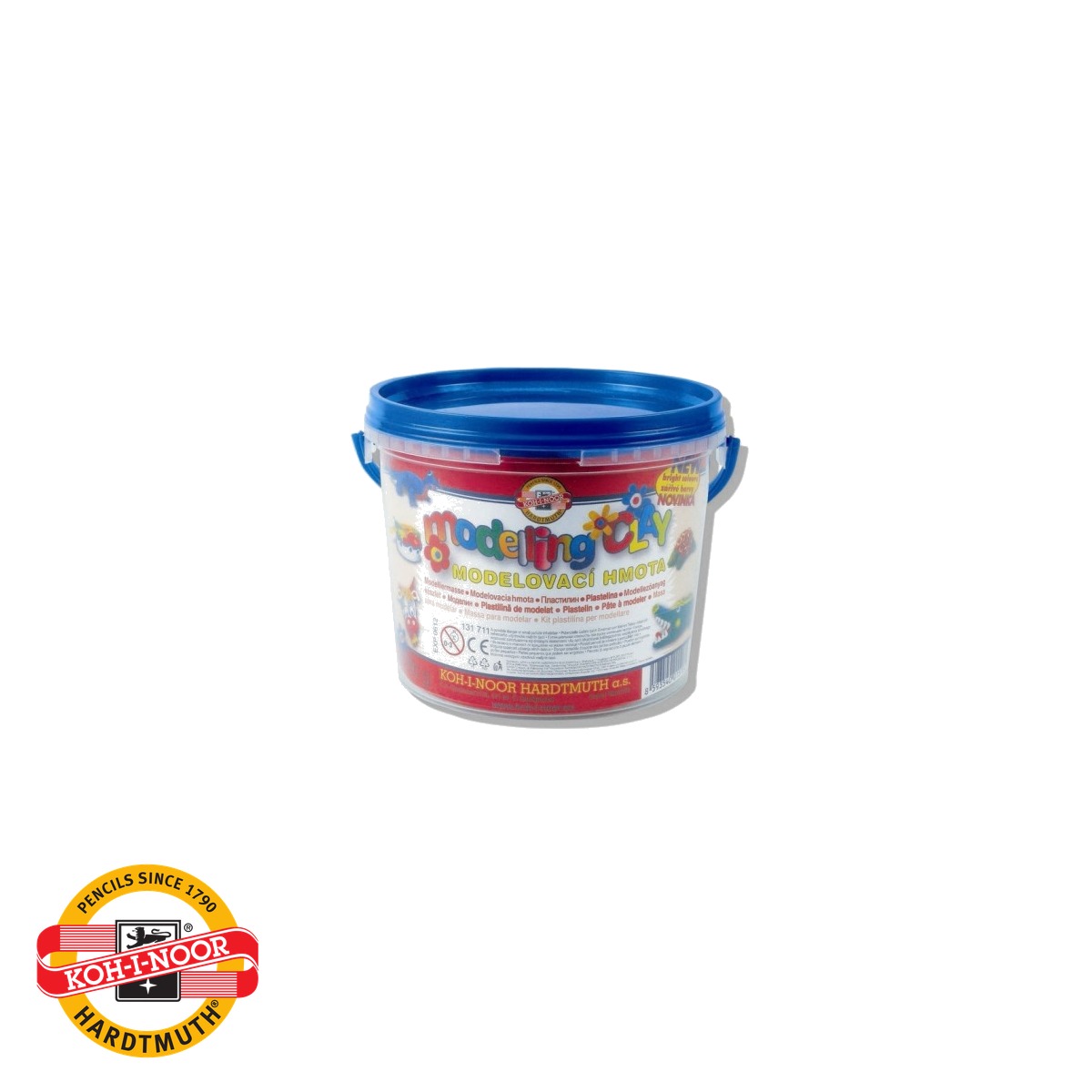 Plastilina si materiale de modelaj - Plastilina remodelabila Koh-I-Noor, 8 culori in galetusa, 700g, pentru copii si tineri artisti