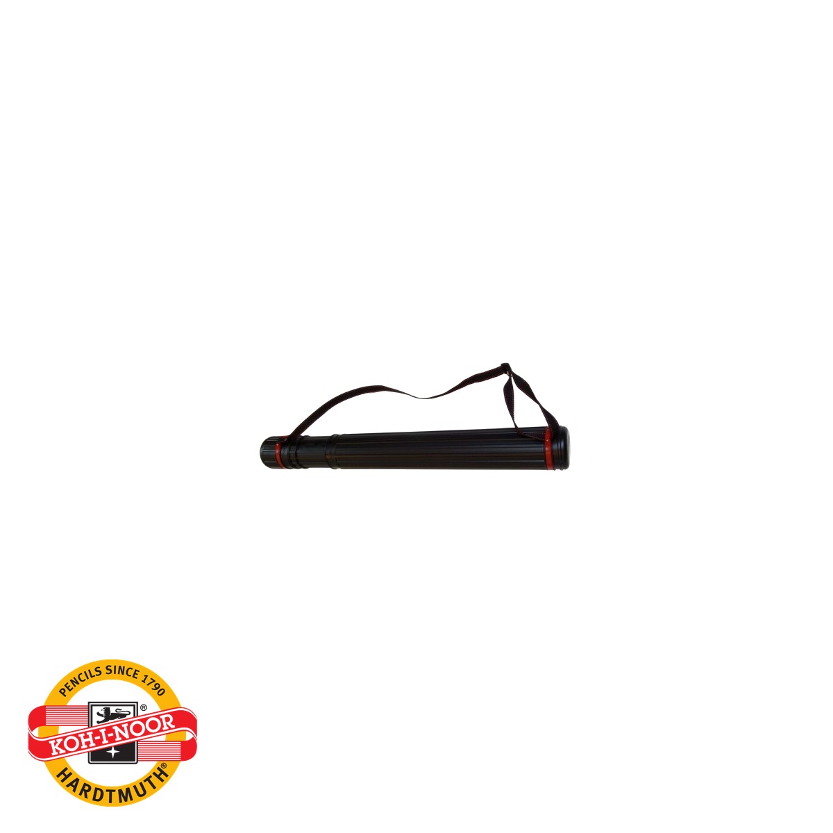 Tuburi si accesorii transport planse proiecte - Tub port-desen din plastic Koh-I-Noor, 90 cm, cu capac filetat si curea ajustabila pentru umar