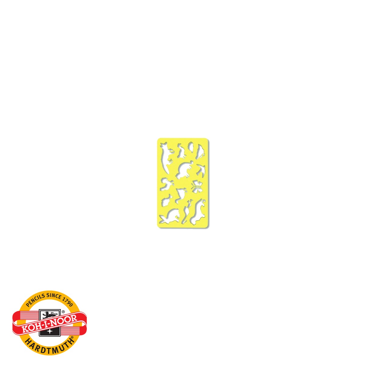 Sabloane pentru desen si creativitate - Sablon animale mici Koh-I-Noor, 13 forme diverse, din plastic, pentru desen si activitati creative