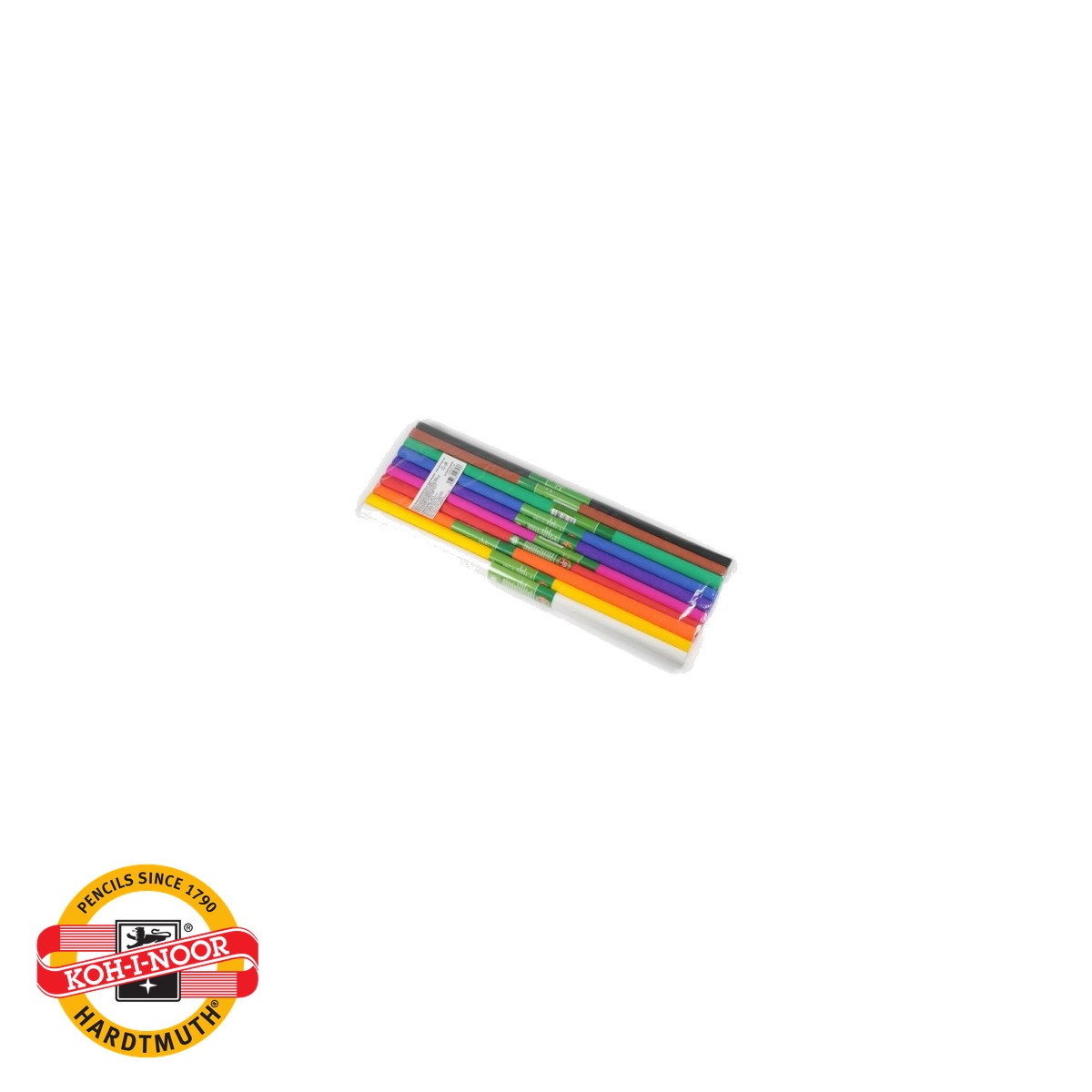Hartie pentru craft - Set hartie creponata Koh-I-Noor, 10 culori mix cu alb si negru, 200x50 cm, pentru decoratiuni si craft